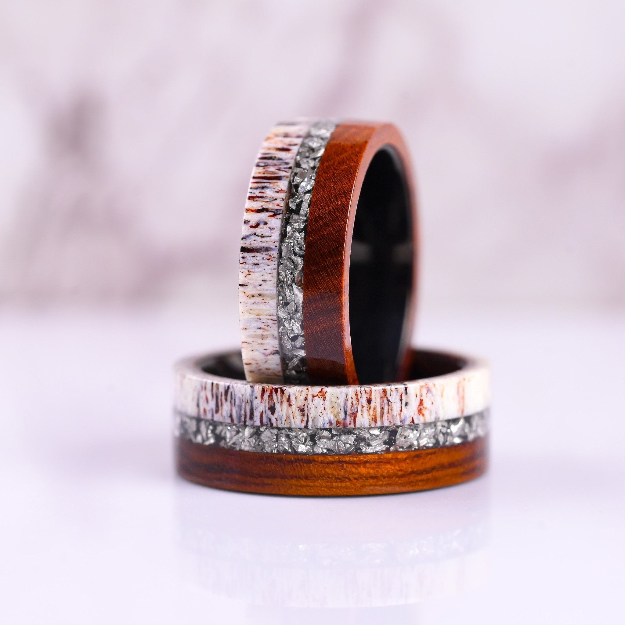 Deer Antler Mens Wedding Bands & Tungsten Rings - Deer Antler Rings For Men | Monetto Bands