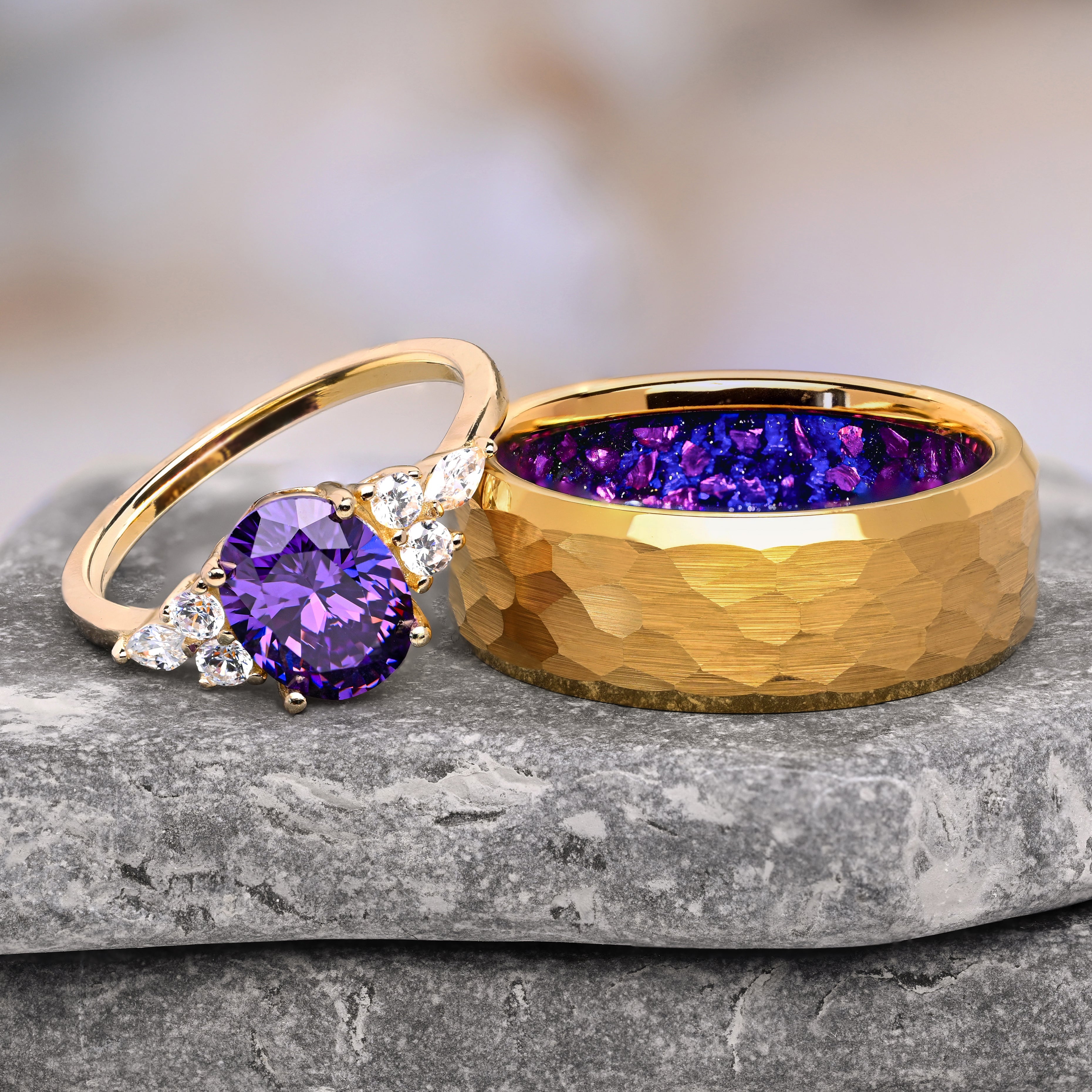 Ametyst - Ringe Set