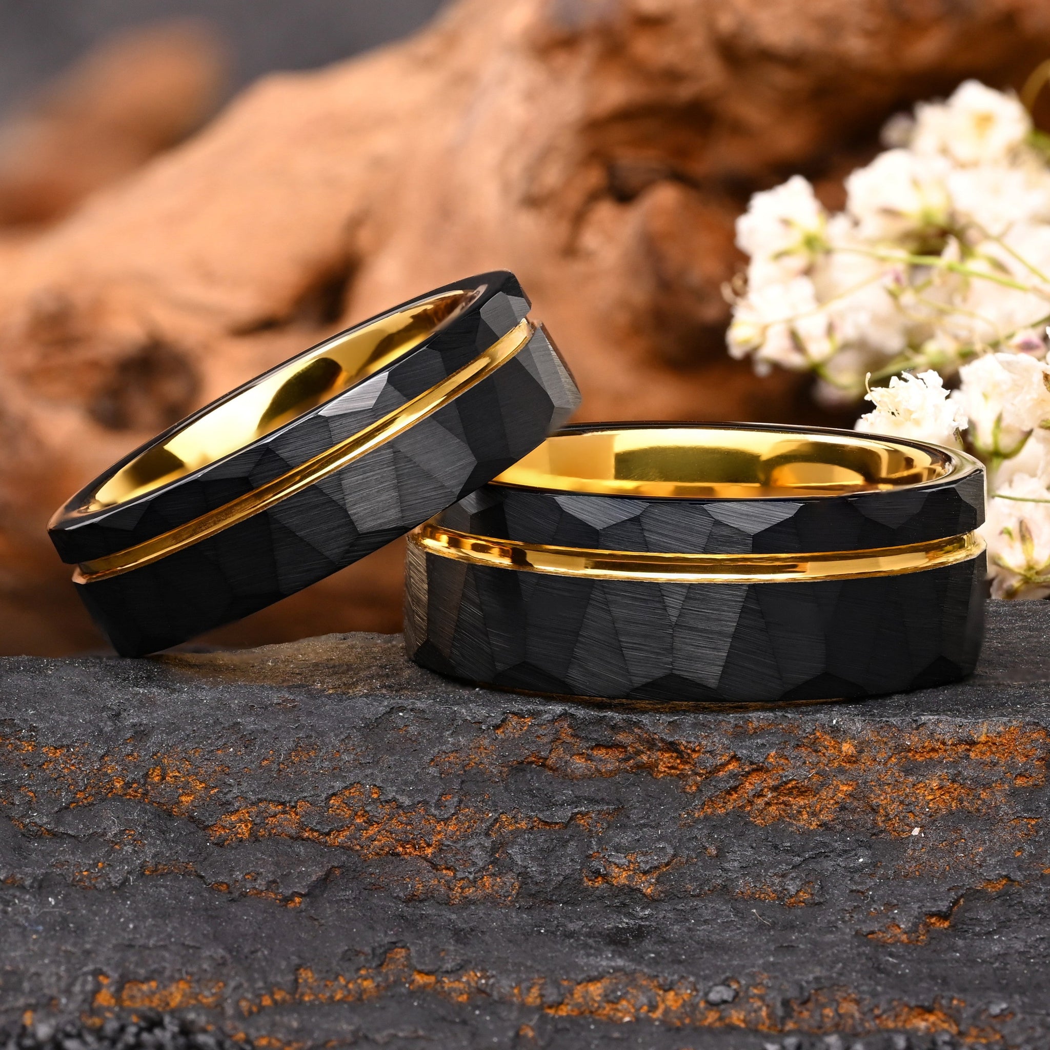 CEO - Gold Ringe Set - Ringe für Paare | 8mm & 6mm Breite