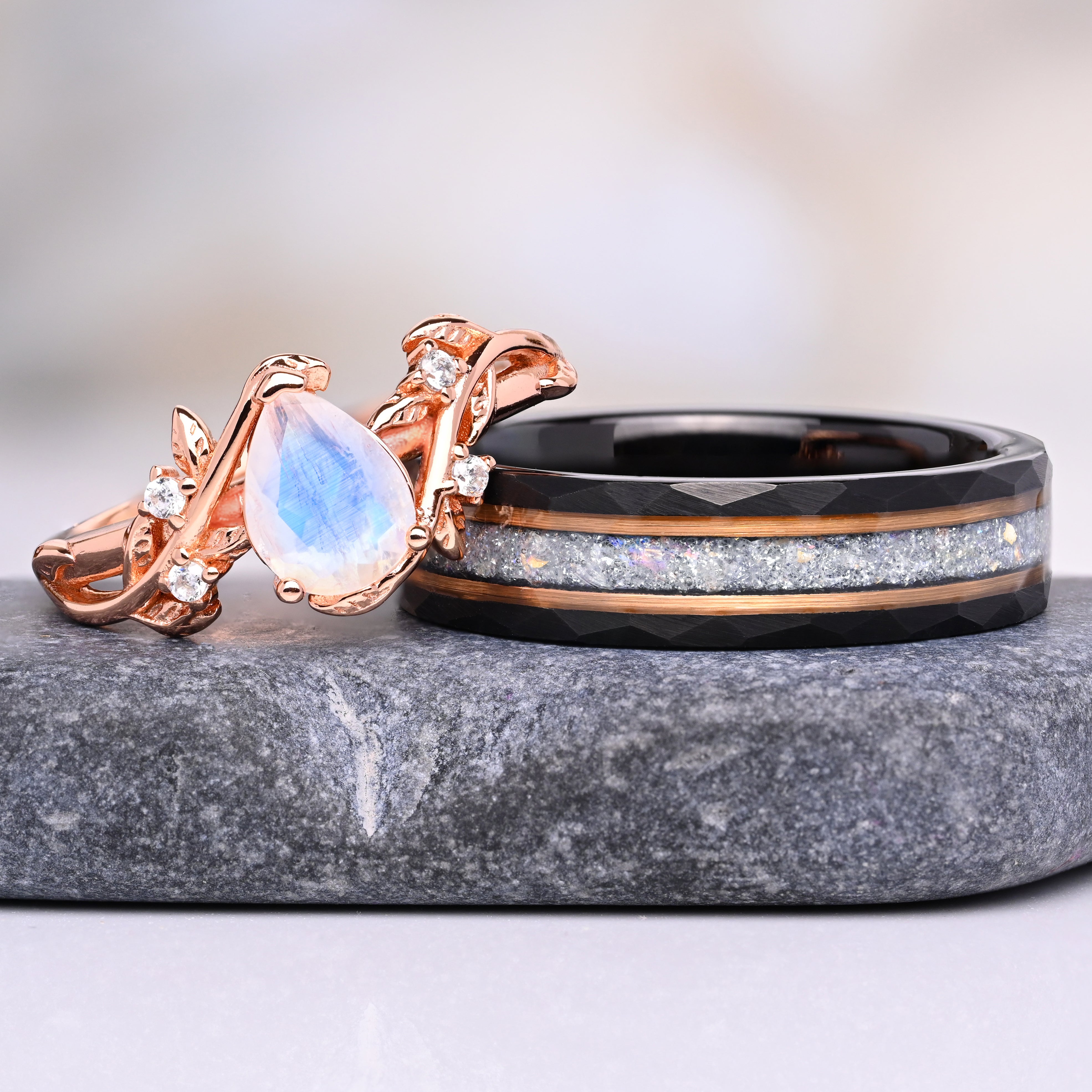 Mondstein - Ringe Set