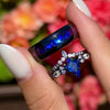 Nebel Ringe Set fur Paare - Wolfram und Sterling Silber Ring - sapphire und nebel - Monetto Ringe