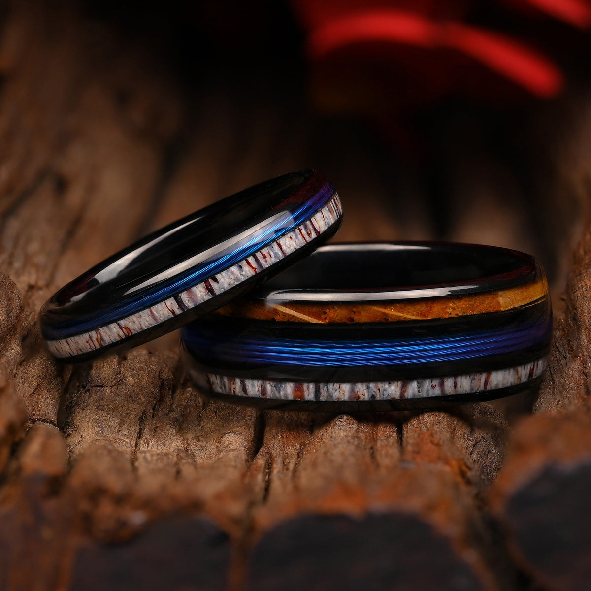 Femo Ringe Seemann – Ringe Set - Ringe für Paare | Blaues Angelschnur Ringe