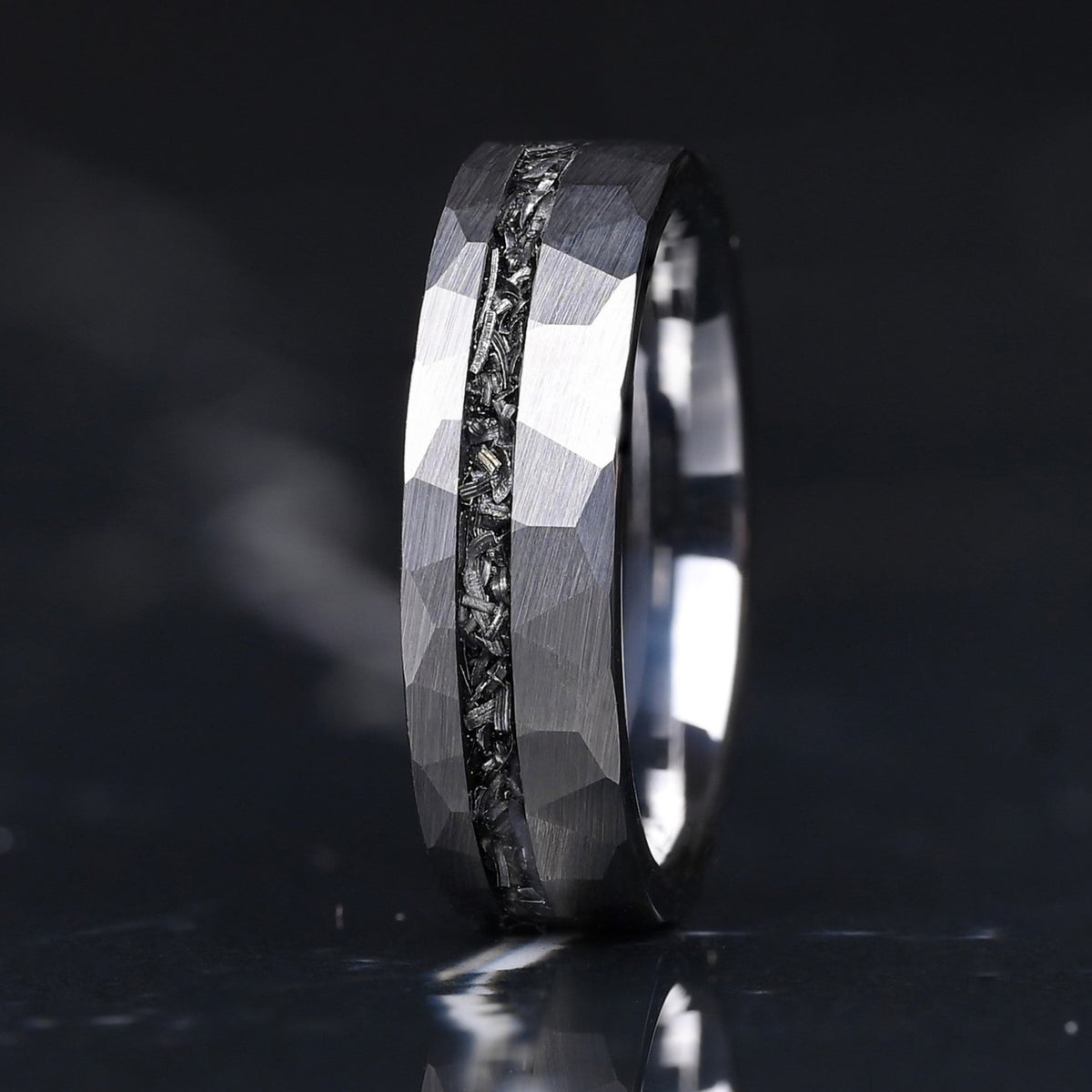 Silberschmied - Ring für Männer | Wolfram und Meteorit Ringe